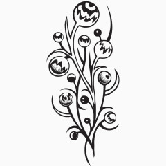 黑白素描画花朵