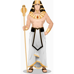 拿着权杖的矢量男人