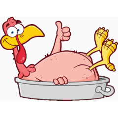 盘子里面的无毛火鸡