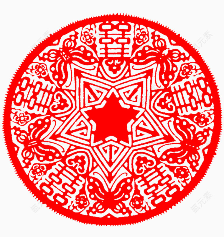 五角星剪纸