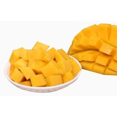 一盘切开的芒果