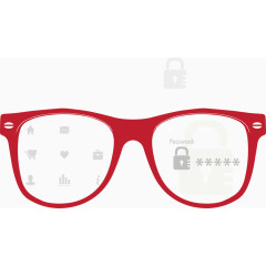 红色眼镜框信息安全素材