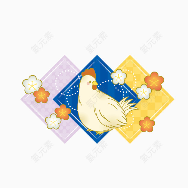卡通日式小鸡