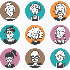 卡通用户头像矢量素材