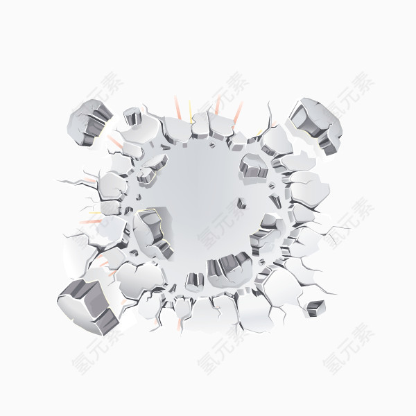 裂变 爆炸 撞击 灰色