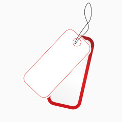 矢量长方形红色装饰吊牌