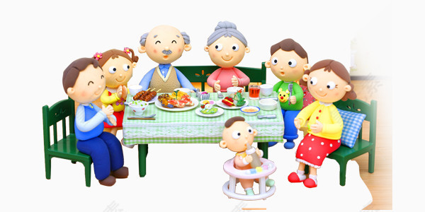 春节新年团圆家人全家福