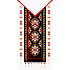 二方连续矢量手绘复古花纹