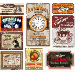 矢量复古商店包装贴纸标签