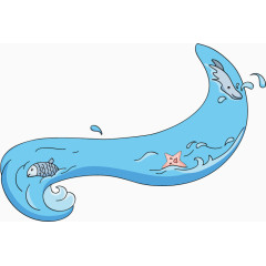 矢量卡通海浪