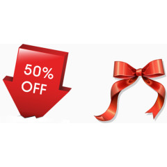 红色标签促销元素