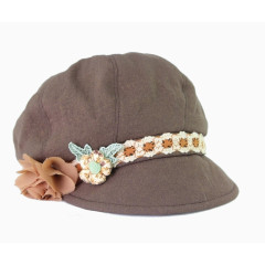 花边灰色帽子