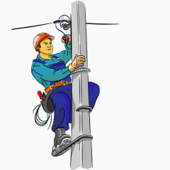 维修电力的电工手绘