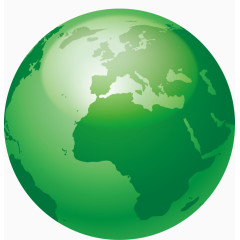 矢量手绘写实绿色地球