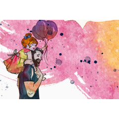 矢量父亲的肩膀