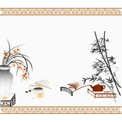 琴棋书院背景效果元素免抠素材