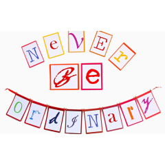 印有字母的彩色小旗