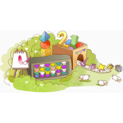 手绘儿童算术工具插画