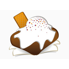 矢量冰淇凌饼干饼干带字