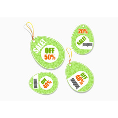 精美绿色图案吊牌矢量素材