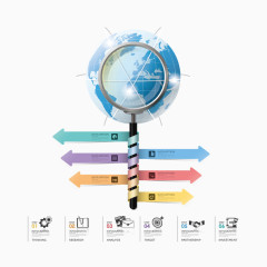 矢量放大镜和地球