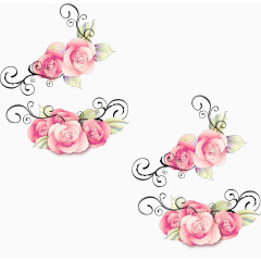 幸福复古花纹素材设计