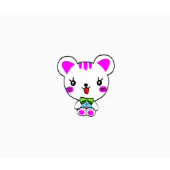 带着绿色蝴蝶结的小兔子