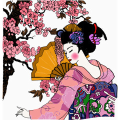 手绘日本艺妓