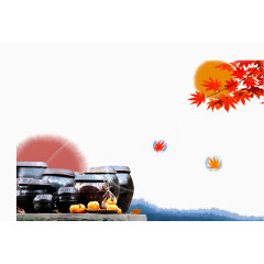 韩式秋日枫叶背景图