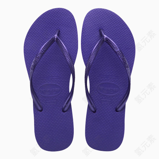 深紫色简约人字拖