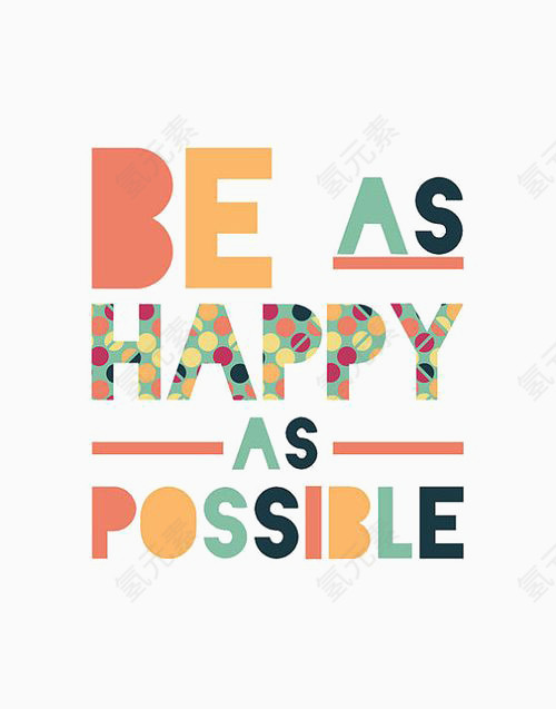 彩色通用英文艺术字