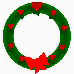 圣诞节装饰花环手绘