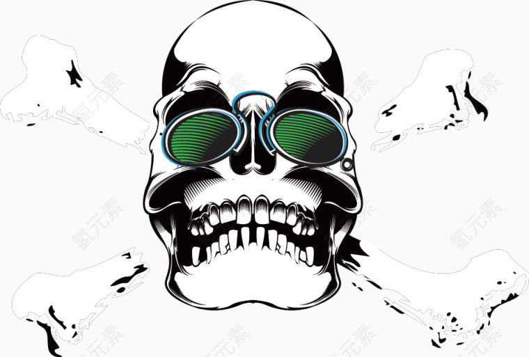 矢量手绘骷髅头