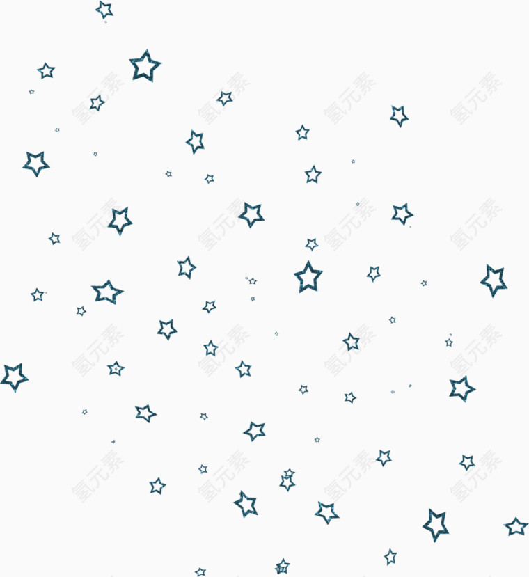 漂浮蓝色五角星