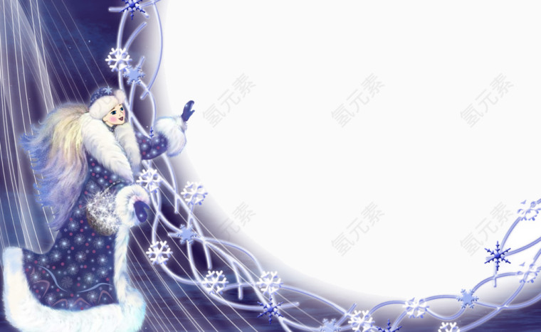 梦幻紫色公主童话雪景