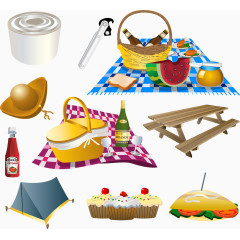 露营野餐矢量素材