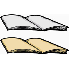 手绘翻开的书籍