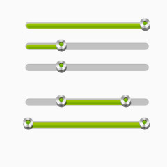 5个绿色按钮进度条