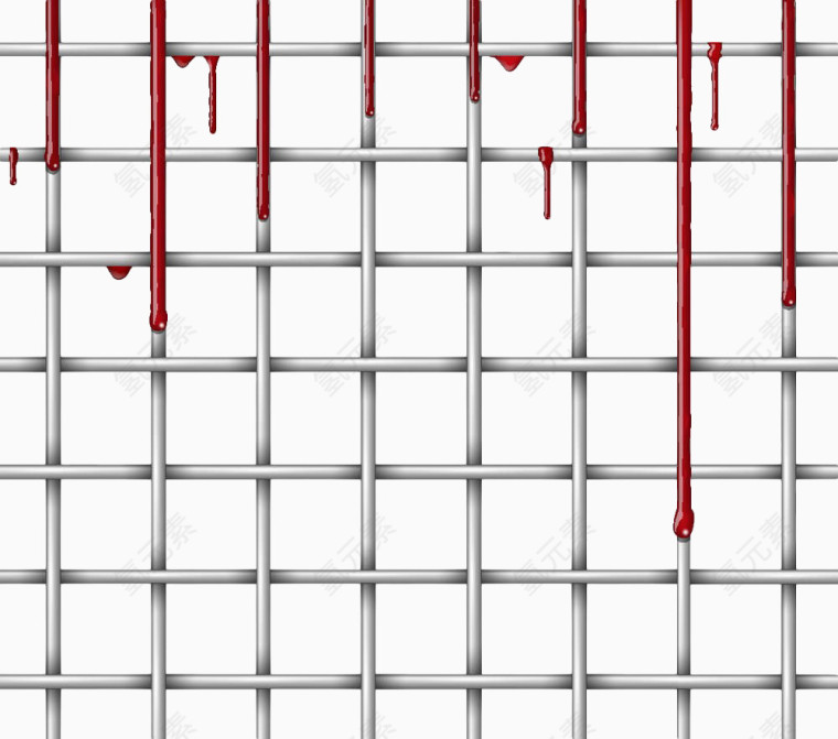 铁丝网上的红色油漆