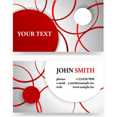 矢量红色线条名片