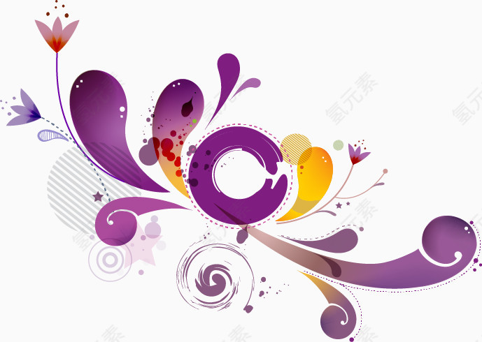 紫色不规则形状图案