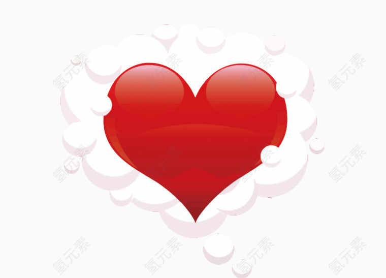 矢量思考框里的爱心