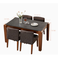 简单家具餐桌火烧石