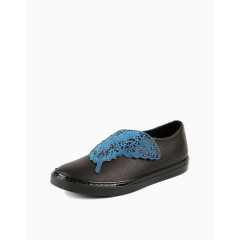 2016秋冬新款意大利进口黑色牛皮革满口单鞋