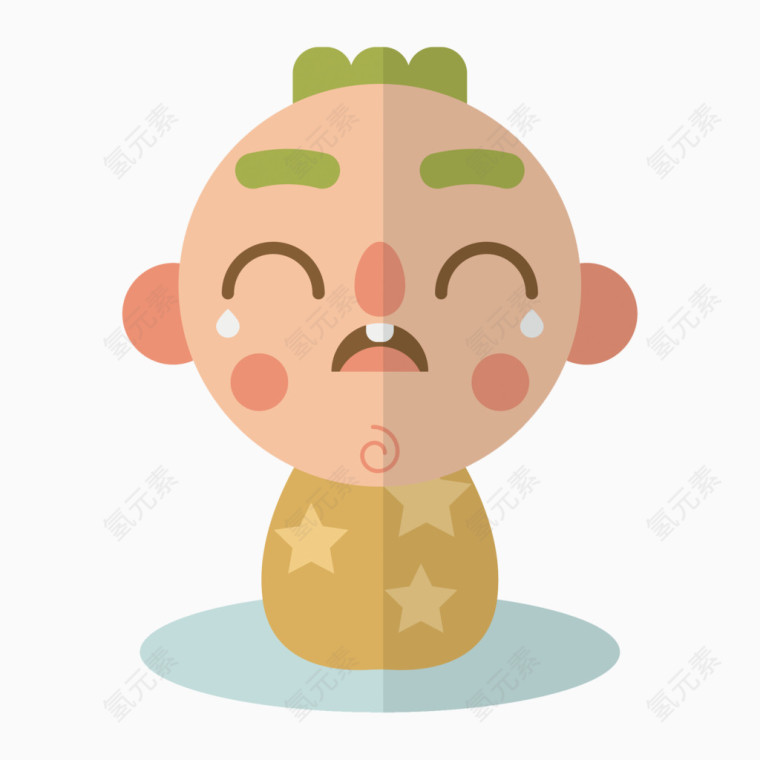 矢量哭泣的小孩素材