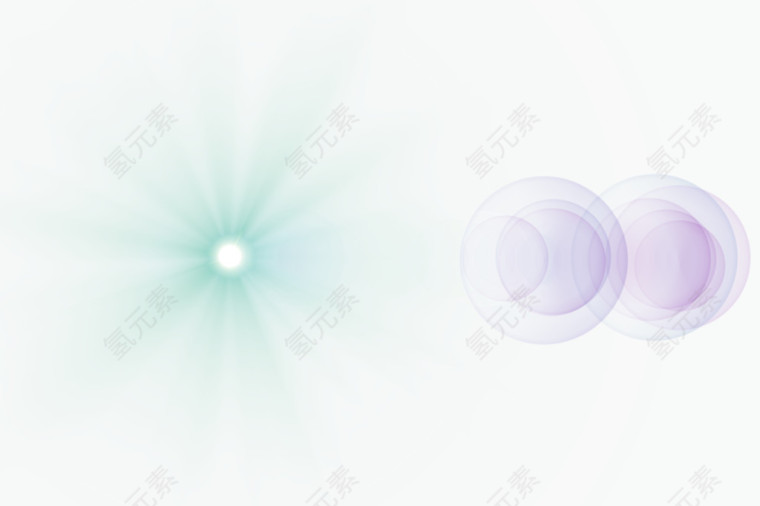 蓝色清新光芒光晕效果元素