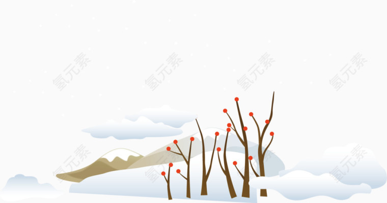 冬季下雪温暖冬素材