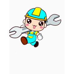 彩色勤劳的工作男孩