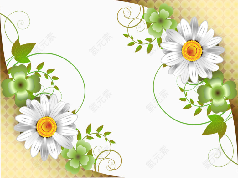 矢量手绘花朵边框