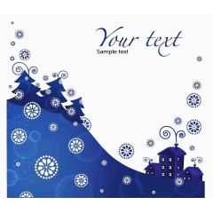 简约蓝色圣诞夜免扣图片